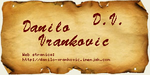 Danilo Vranković vizit kartica